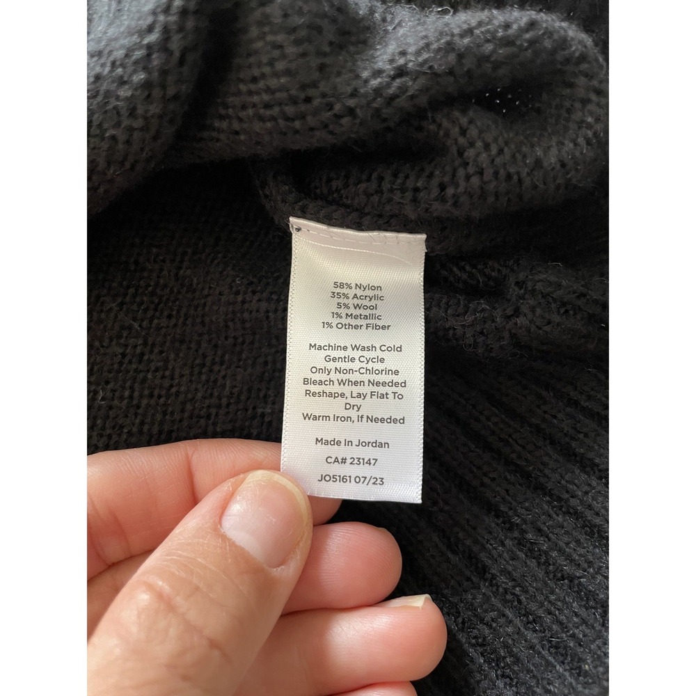 Talbots NWT Fair Isle Fuzzy Long Sleeve Black White Sweater. Size Medium.‎ - Picture 7 of 11